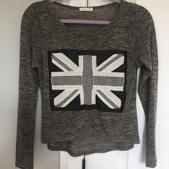 Grey British Flag Long Sleeve Top - Picture 4 of 5